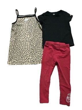 Toddler Girl Nike Set Tank Top T Shirt Leggings Size 4T Cheetah Print